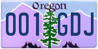 OR license plate 001GDJ