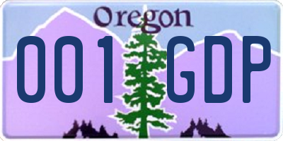 OR license plate 001GDP