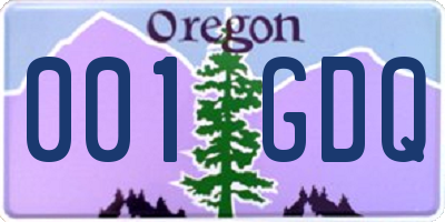 OR license plate 001GDQ