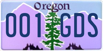 OR license plate 001GDS