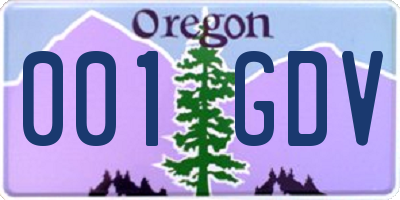 OR license plate 001GDV