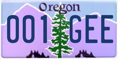 OR license plate 001GEE