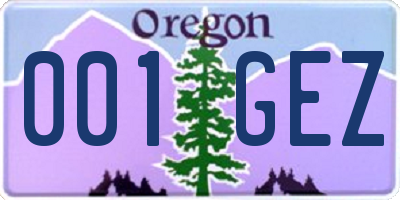 OR license plate 001GEZ