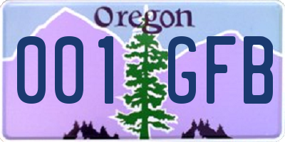 OR license plate 001GFB