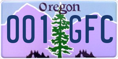 OR license plate 001GFC