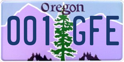 OR license plate 001GFE