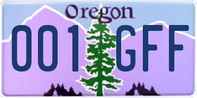 OR license plate 001GFF