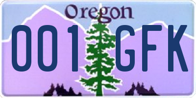 OR license plate 001GFK