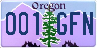 OR license plate 001GFN