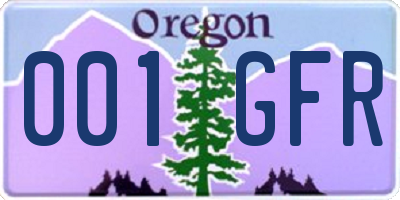 OR license plate 001GFR