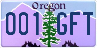 OR license plate 001GFT