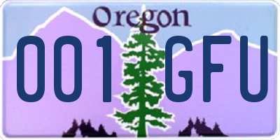 OR license plate 001GFU