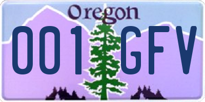 OR license plate 001GFV