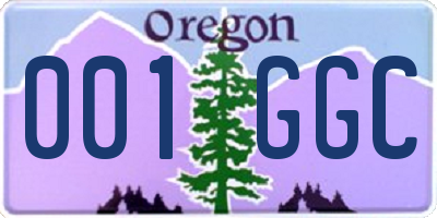 OR license plate 001GGC
