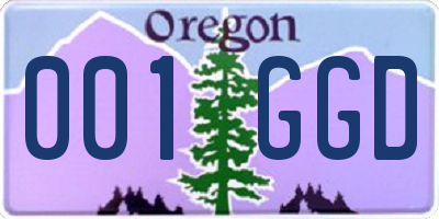 OR license plate 001GGD