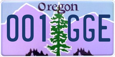 OR license plate 001GGE