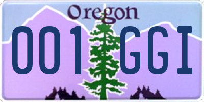 OR license plate 001GGI