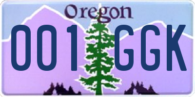 OR license plate 001GGK