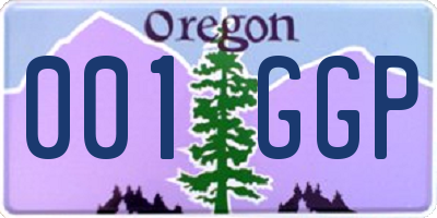 OR license plate 001GGP