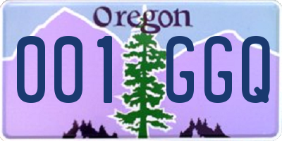 OR license plate 001GGQ