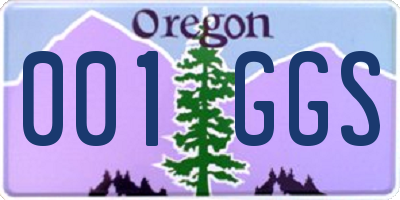 OR license plate 001GGS