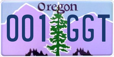 OR license plate 001GGT