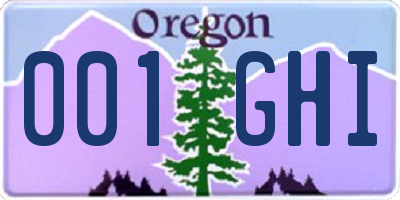 OR license plate 001GHI