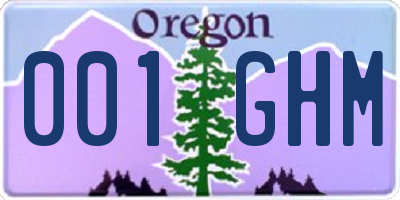 OR license plate 001GHM