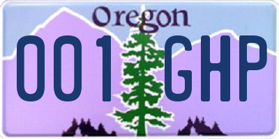 OR license plate 001GHP
