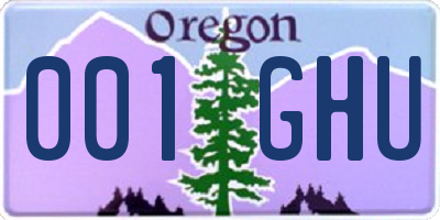 OR license plate 001GHU