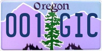 OR license plate 001GIC
