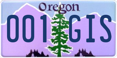 OR license plate 001GIS