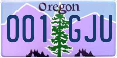 OR license plate 001GJU