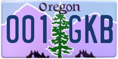 OR license plate 001GKB