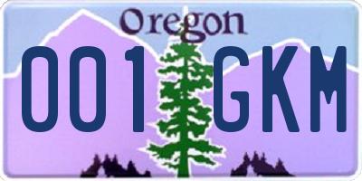OR license plate 001GKM