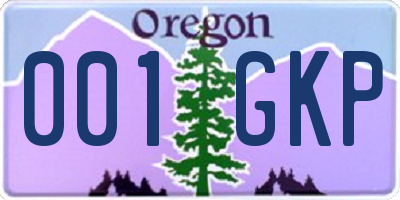 OR license plate 001GKP