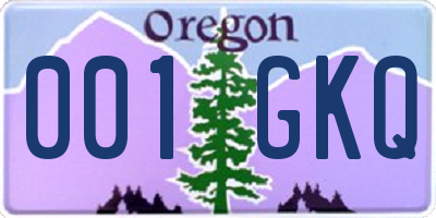 OR license plate 001GKQ