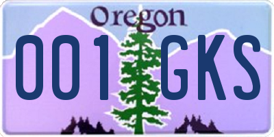 OR license plate 001GKS