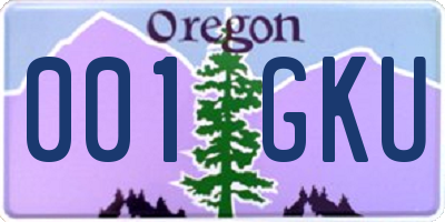 OR license plate 001GKU