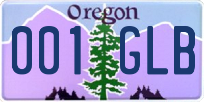 OR license plate 001GLB