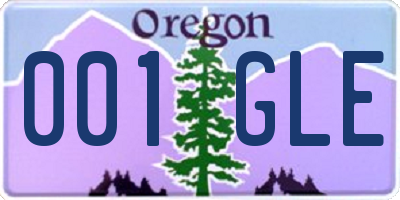 OR license plate 001GLE