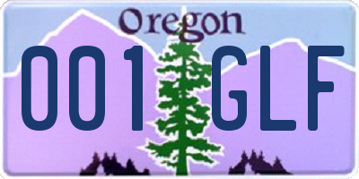 OR license plate 001GLF