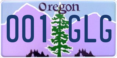 OR license plate 001GLG