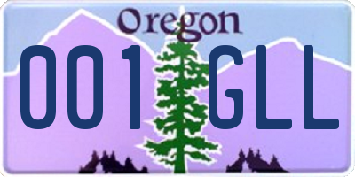 OR license plate 001GLL