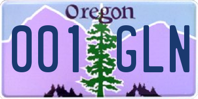 OR license plate 001GLN