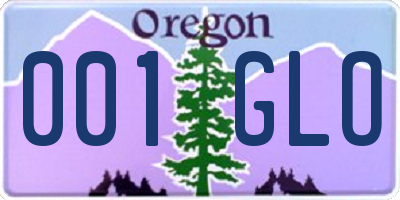 OR license plate 001GLO