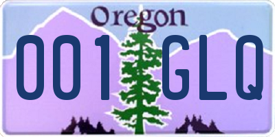 OR license plate 001GLQ