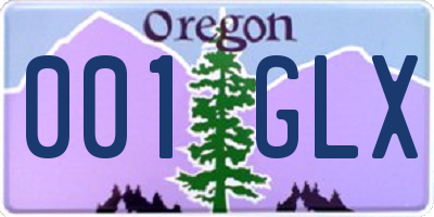 OR license plate 001GLX