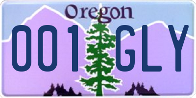 OR license plate 001GLY