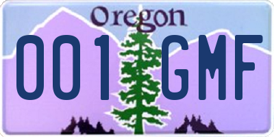 OR license plate 001GMF